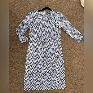 J. McLaughlin blue dress half sleeve